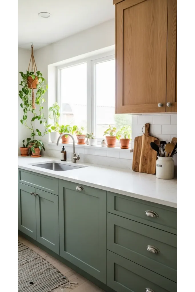 Nature Inspired Green Kitchen