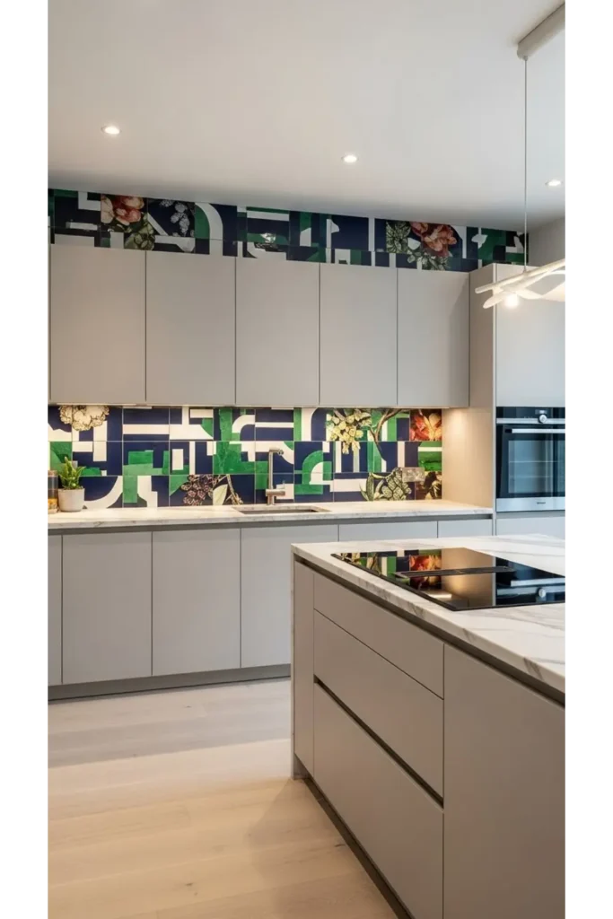 22 Kitchen Cabinet Design Ideas Modern Homes 19 Neutral Cabinets With Bold Backsplash