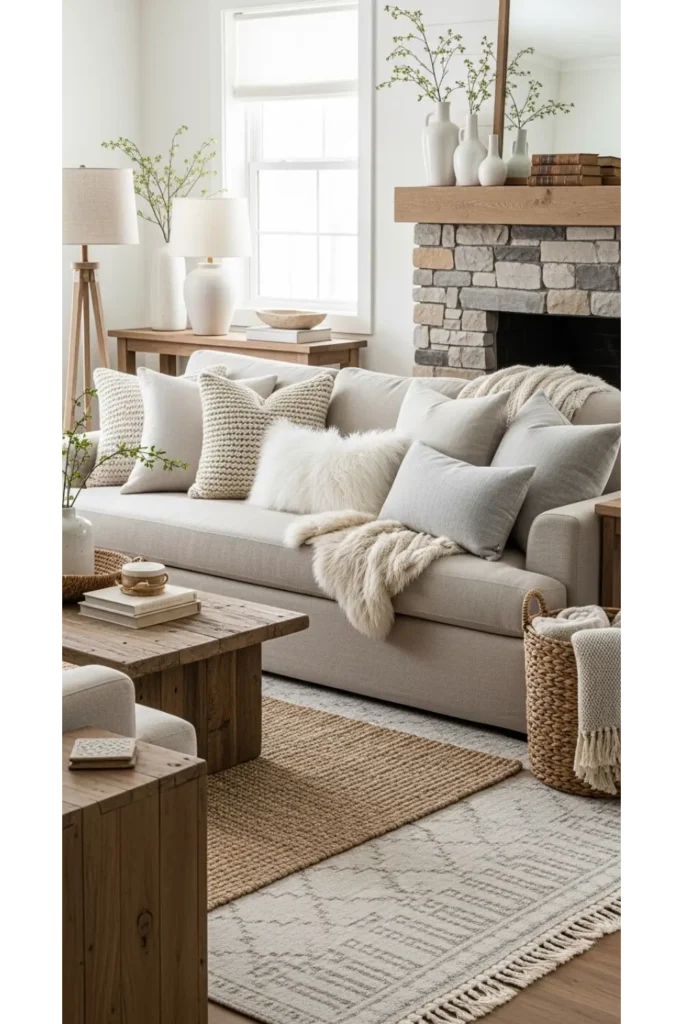 22 Farmhouse Living Room Inspirations for Rustic Charm 5 Neutral Color Palettes with Depth
