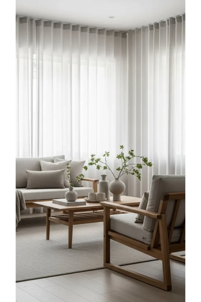 Neutral Curtains That Filter Light