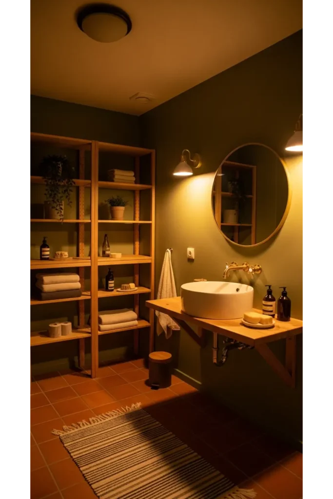 23 Green Bathroom Designs: Fresh Ideas 5 Olive Green Warmth