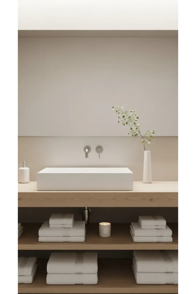 Open Shelf Vanity for Airy Design