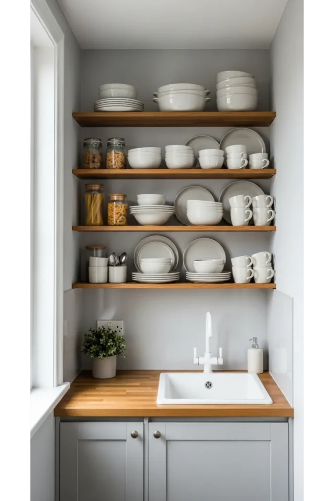 Open Shelving Used With Intention