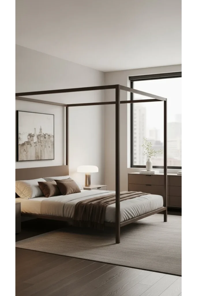 Pink canopy bedrooms with a modern feel