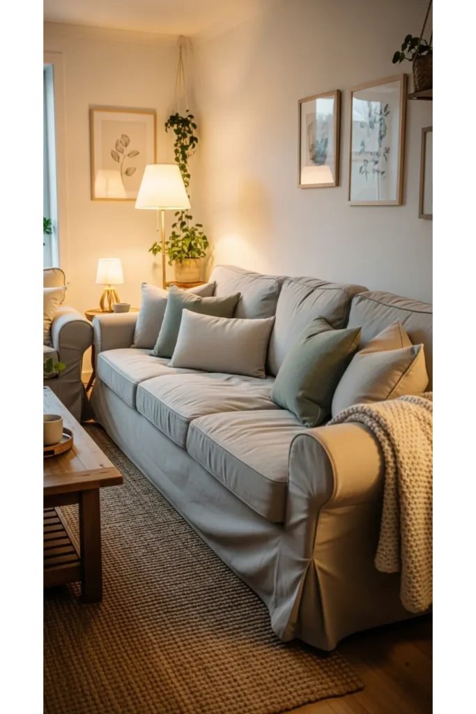 Slipcovered Sofa for Easy Care