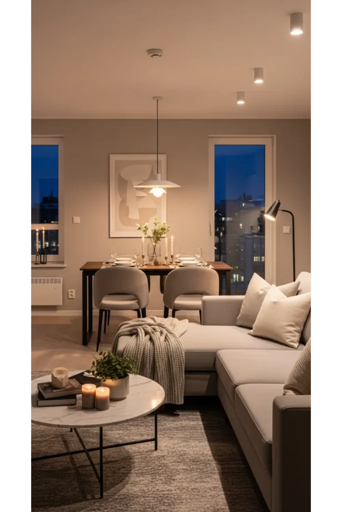 23 Small Living Room Dining Room Combo Layouts 3 Sofa Back As A Natural Divider