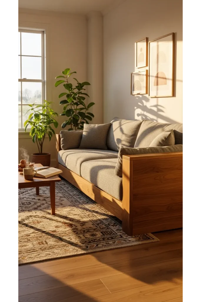 Sofa With Wooden Frame Details
