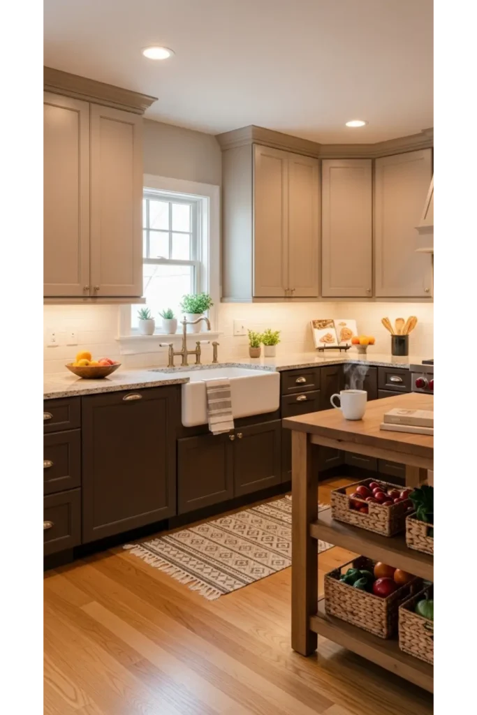 Soft Beige Uppers With Chocolate Brown Lowers