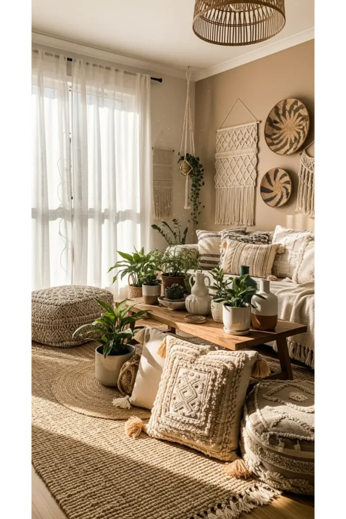 22 Boho Living Room Designs Relaxed Chic Vibes 12 Soft Curtains That Filter Light