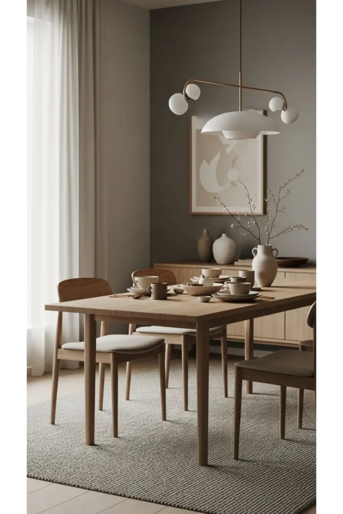 Soft Neutral Color Palette Dining Space