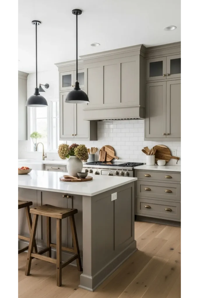 Mushroom Gray Cabinets