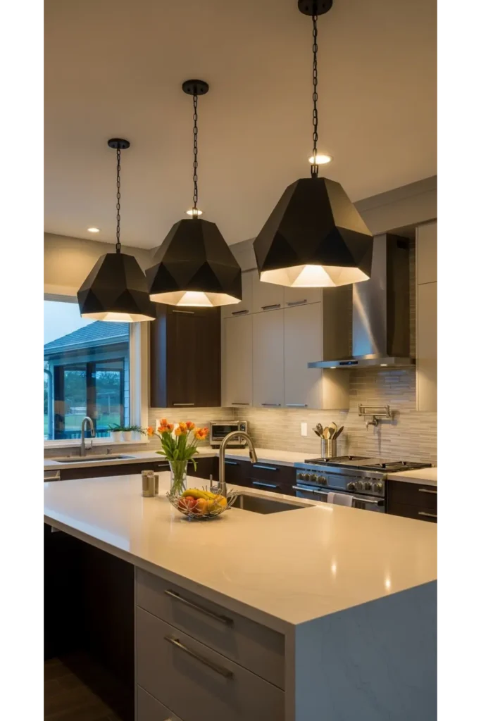 23 Open Kitchen Ideas Blend Style Functionality 4 Statement Lighting As A Visual Anchor