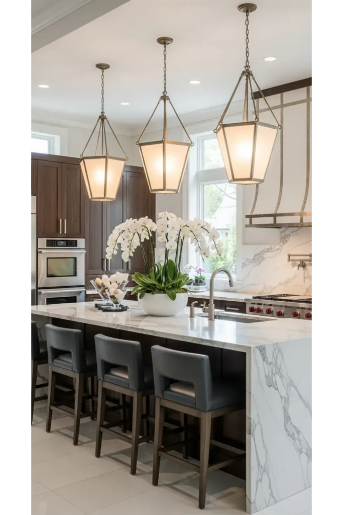Statement Lighting In Luxury Kitchens