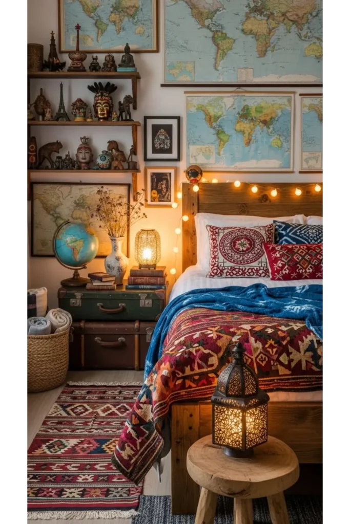 22 Bedroom Aesthetic Inspirations for Every Personality 16 The Travel Inspired Soul