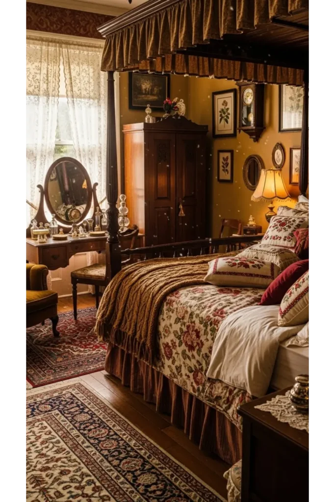 22 Bedroom Aesthetic Inspirations for Every Personality 7 The Vintage Storyteller
