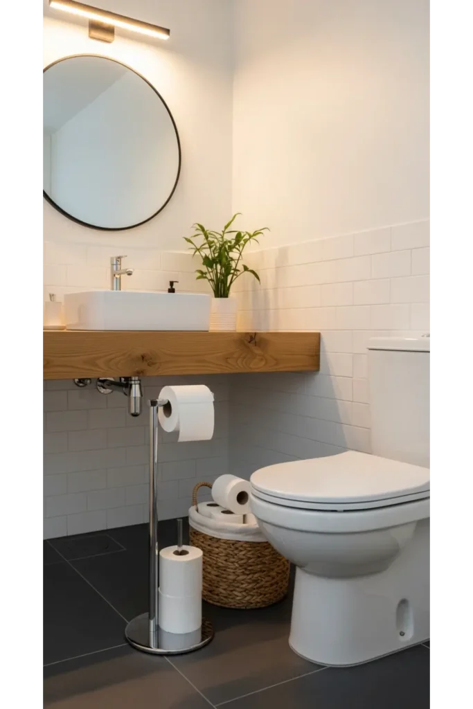 Thoughtful toilet paper setup