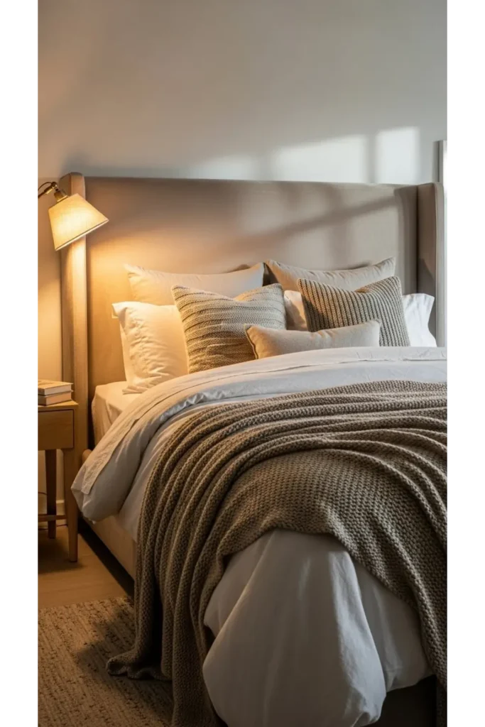 23 Earthy Bedroom Ideas For Natural Warm Ambience 17 Upholstered Neutral Headboard