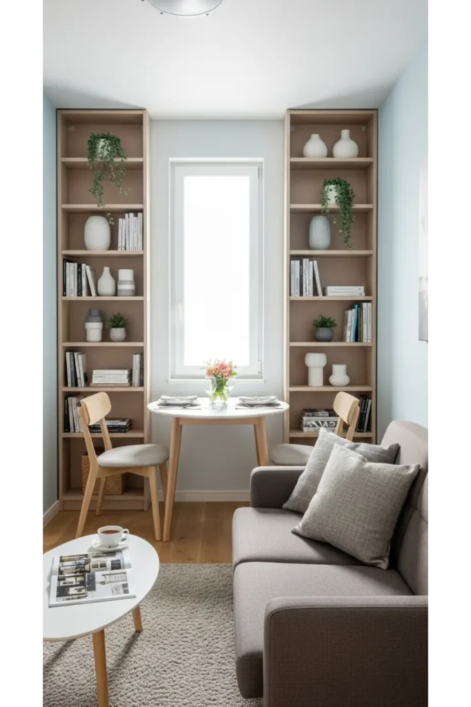 23 Small Living Room Dining Room Combo Layouts 9 Vertical Storage To Free Floor Space