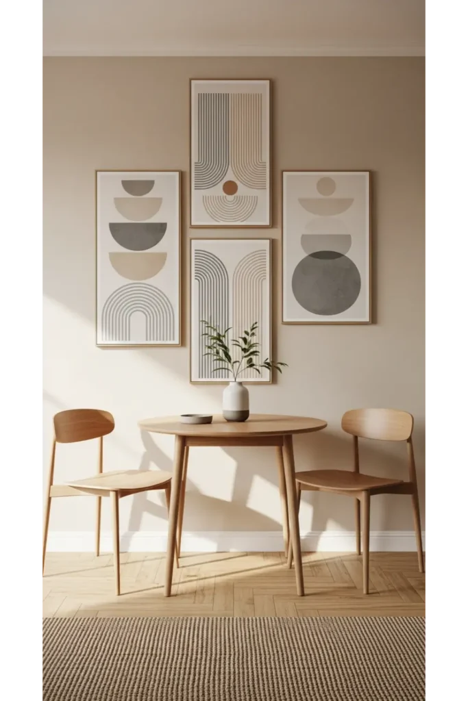 22 Small Dining Area Ideas For Compact Living 15 Vertical wall decor to add height