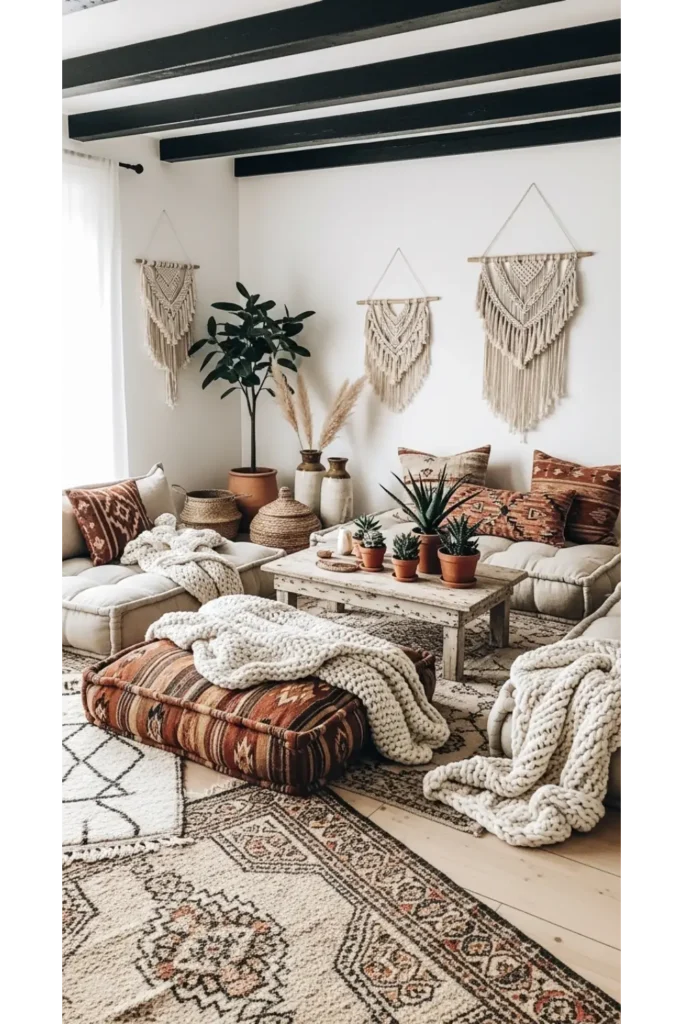 22 Boho Living Room Designs Relaxed Chic Vibes 2 Warm Whites With Natural Wood Accents
