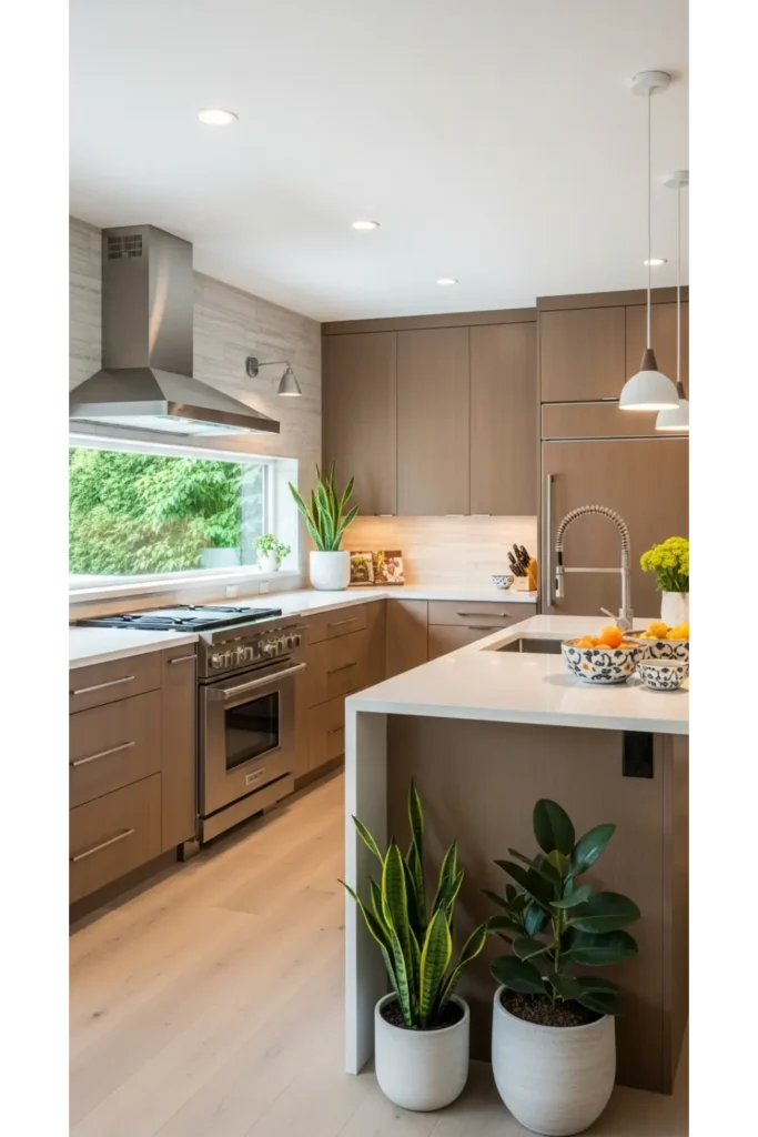 Warm Wood Accents for Balance