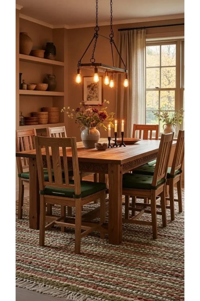 Warm Wood Dining Space