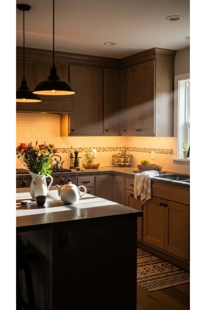 Warm Wood Grain Cabinets