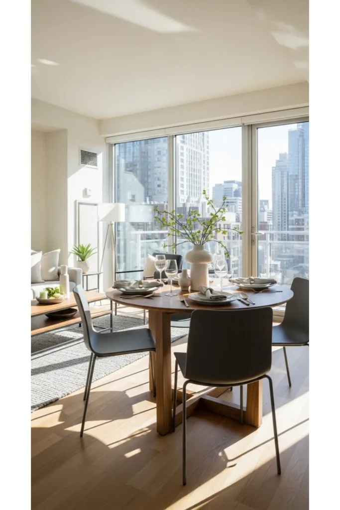 Small Living Room With Dining Area Layouts 23 Ideas 12 Window Side Dining Placement