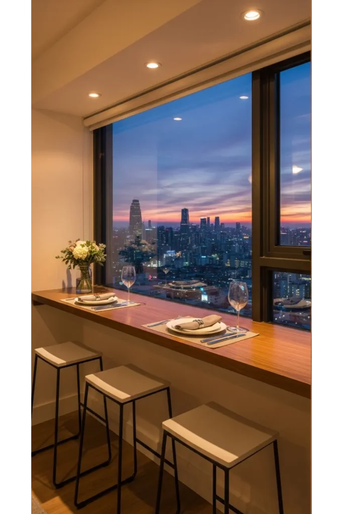 22 Small Dining Area Ideas For Compact Living 22 Window ledge dining counters