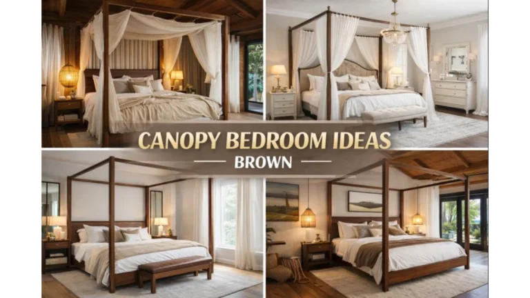 canopy bedroom ideas brown