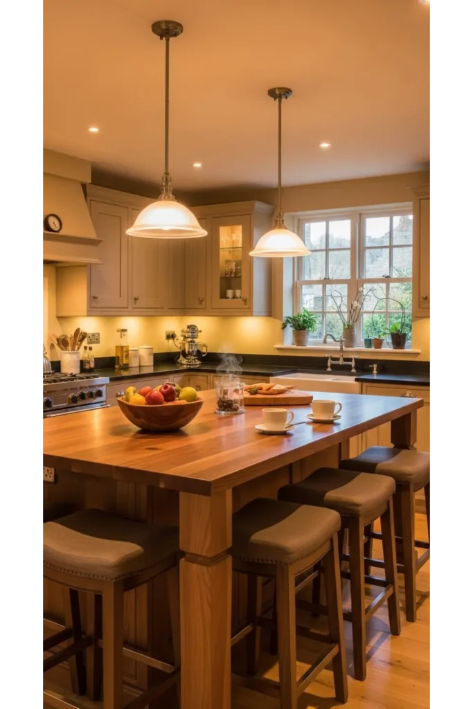 23 Cozy Kitchen Ideas For Warm, Inviting Homes 13 A Statement Wood Island as the Heart