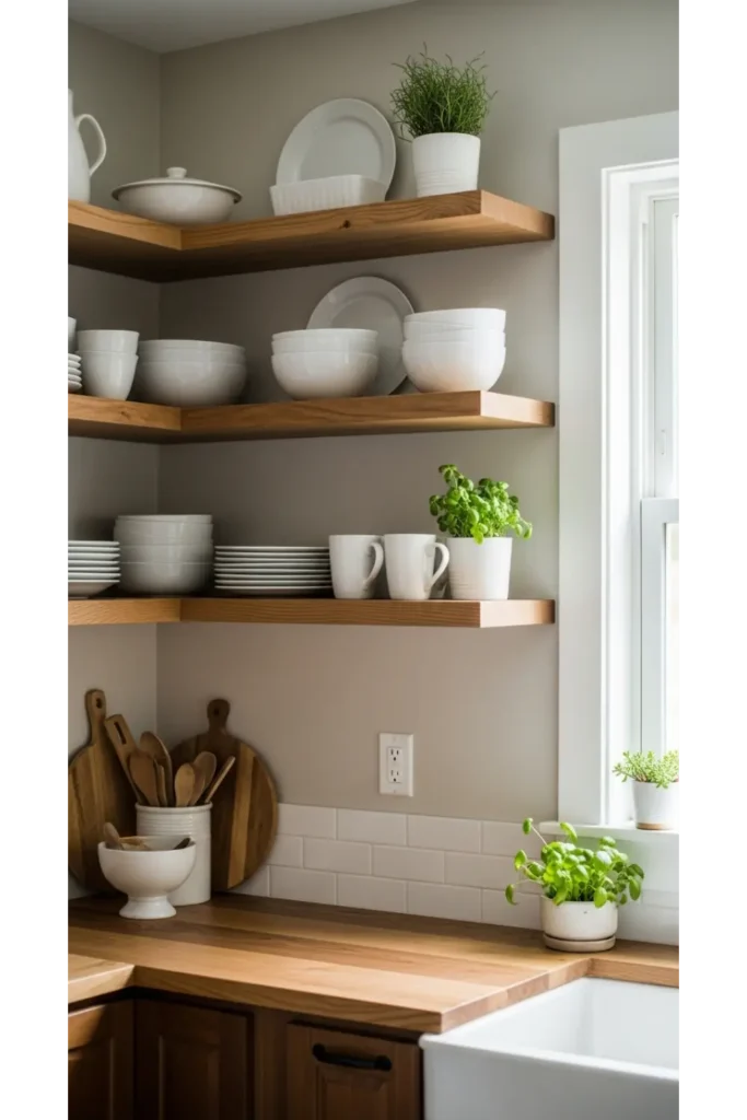 Add Open Shelving for an Airy Feel