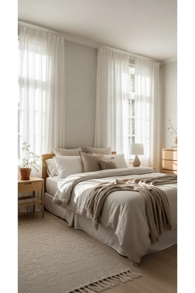 20+ bedroom inspo tips to transform your sleeping space 12 Add Sheer Curtains