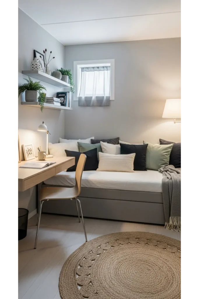 22 Small Bedroom Ideas to Maximize Comfort and Space 18 Add a Compact Daybed