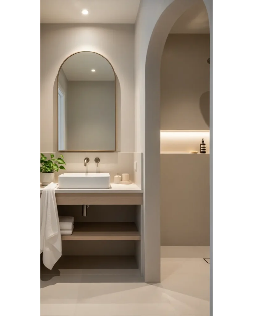 22+ Bathroom Aesthetic Ideas for Relaxing Space 19 Arched Design Details