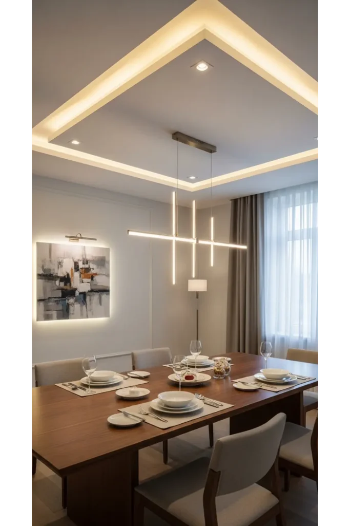 23 Elegant Dining Room Designs, Sophisticated Interiors 19 Architectural Lighting as a Design Anchor