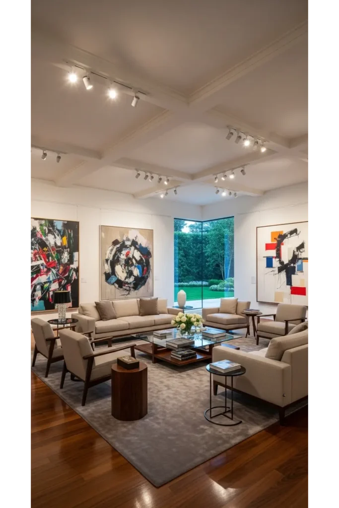 24+ Luxury Living Room Inspirations High End Homes 7 Art Collector’s Statement Space