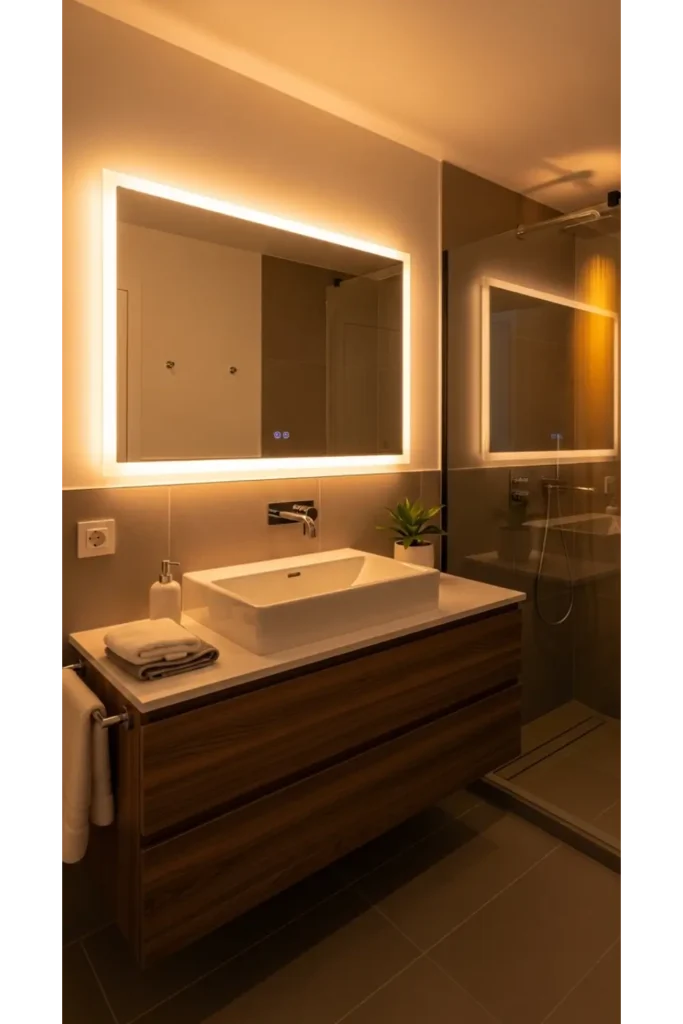 Backlit Mirror Feature