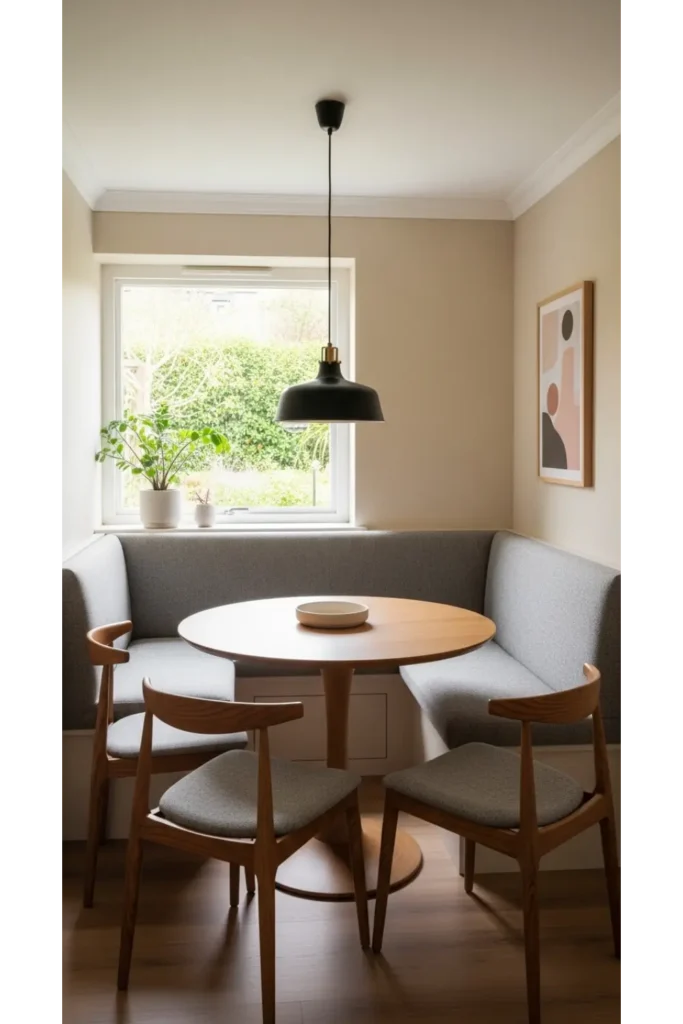 24+ Small Dining Room Ideas That Maximize Space 5 Banquette Seating Along the Wall