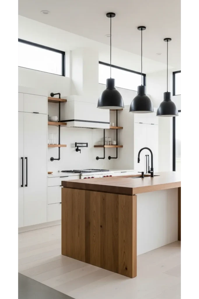 Black Metal Accents for Contrast