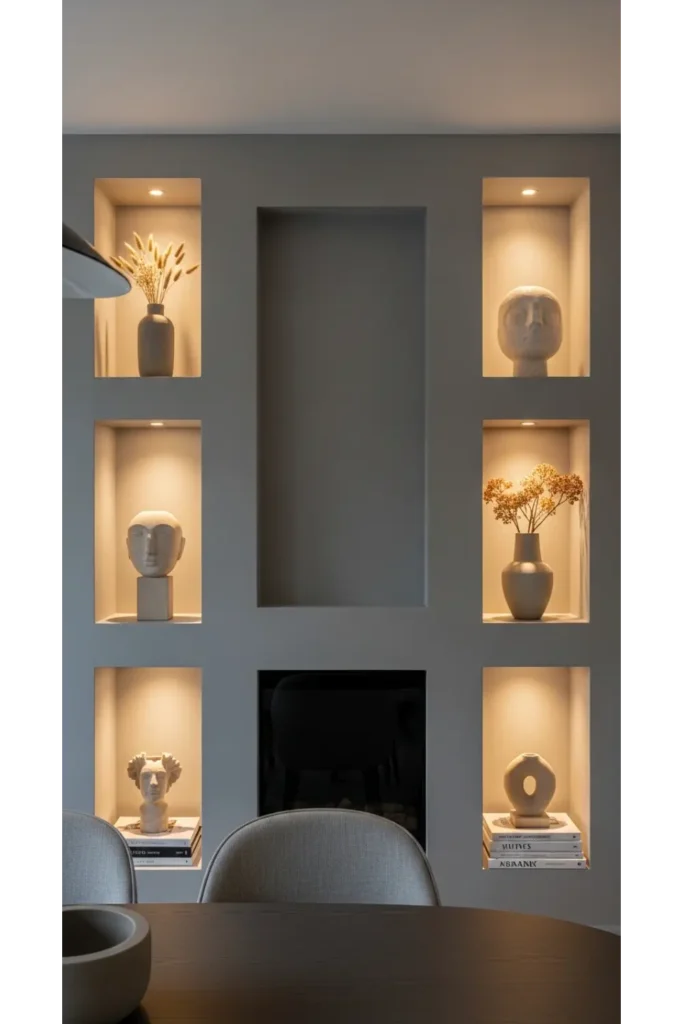 Built In Niches With Accent Lighting