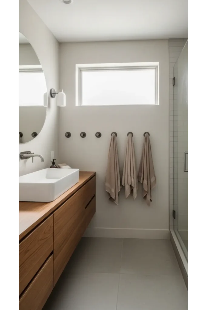 22 Tiny Bathroom Ideas Save Space With Style 20 Built In Wall Hooks