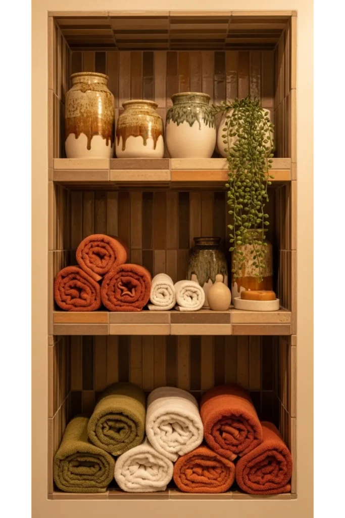 Built In Wall Niches with Styled Storage