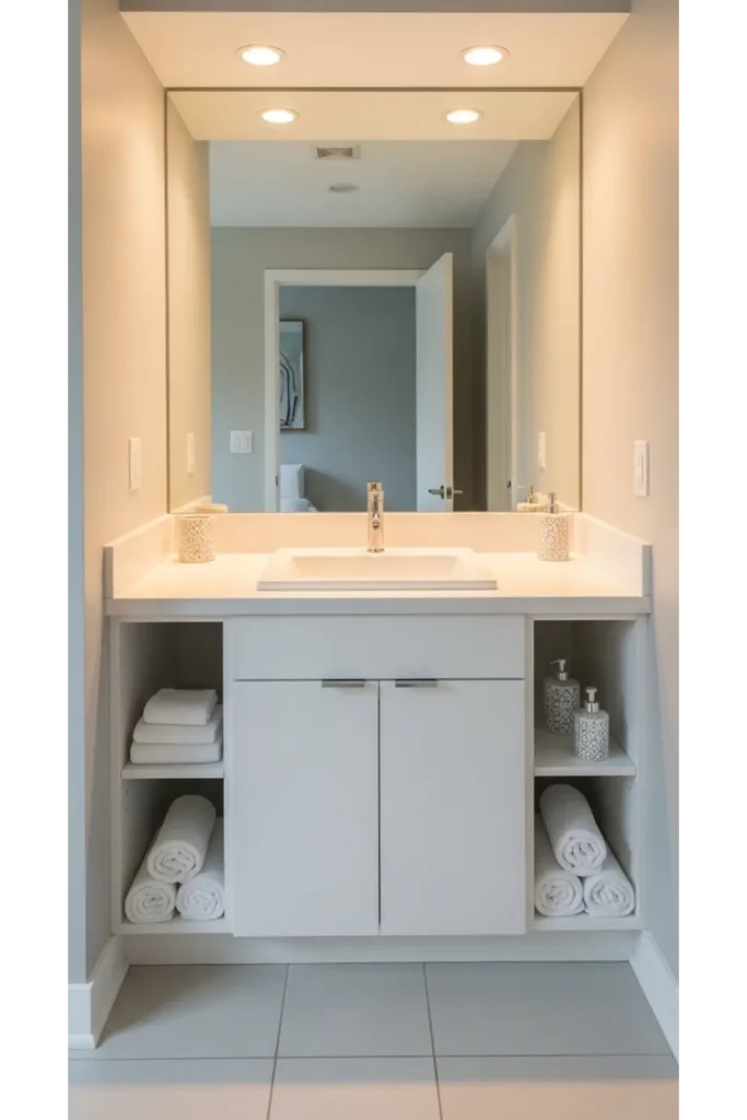 22 Tiny Bathroom Ideas Save Space With Style 21 Compact Vanity With Integrated Storage