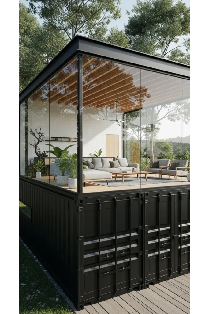 24 Shipping Container Homes for Smart Living 19 Container and Glass Hybrid