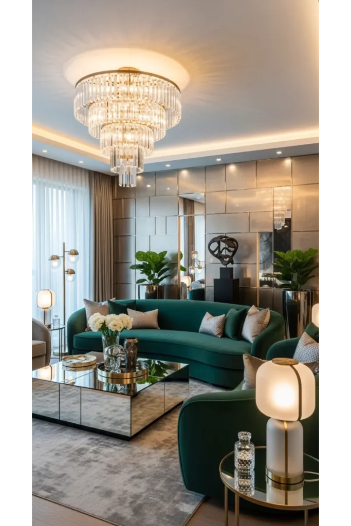 24+ Luxury Living Room Inspirations High End Homes 5 Contemporary Glam with Metallic Accents