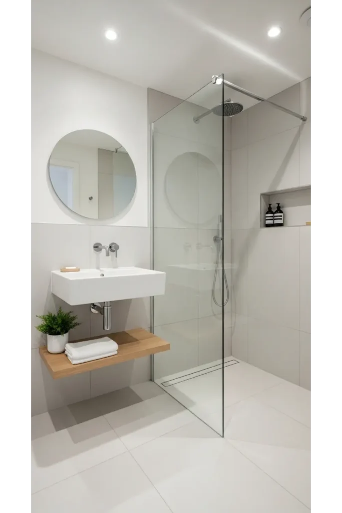 Continuous Glass Shower Partition