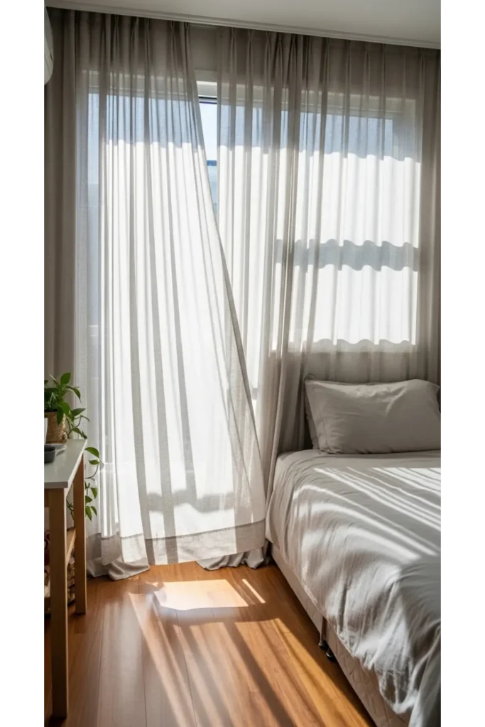 Curtains Hung Higher for Height Illusion