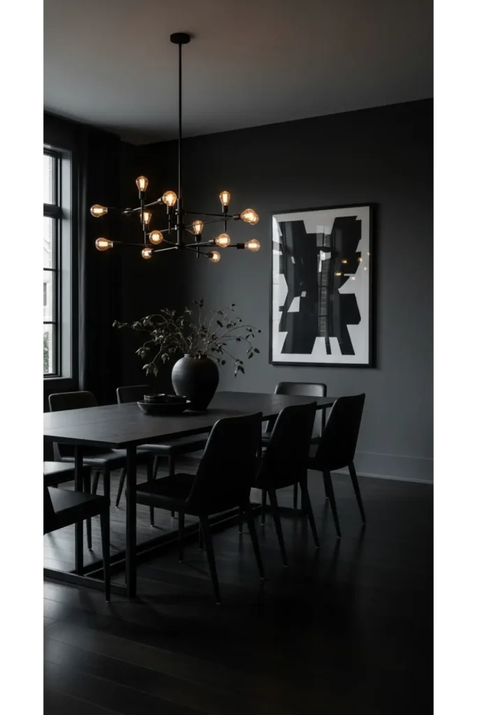 21 Dining Room Decor Ideas You’ll Love This Year 14 Dark Accents for Contrast