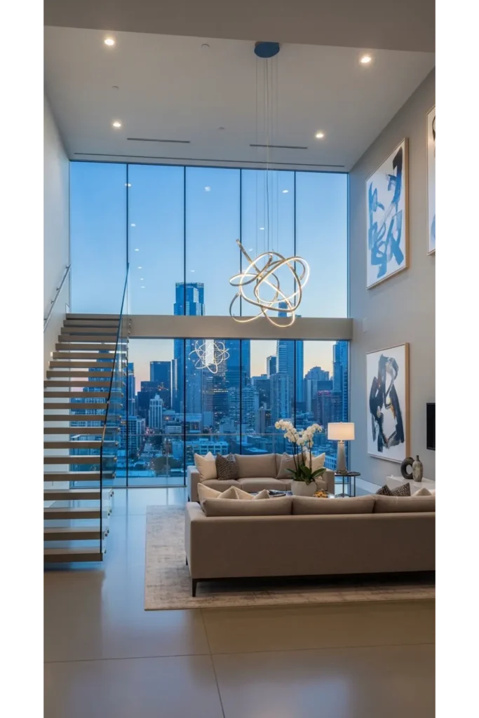 24+ Luxury Living Room Inspirations High End Homes 8 Double Height Glass Wall Living Room